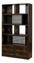 Sarreid 52768 - Compartments Bookshelf, Distressed Black, 40"W 52768