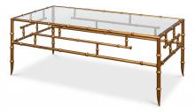 Sarreid 52851 - Delicate Coffee Table, Clear Glass Top, Antique Gold Frame, 48"W 52851