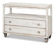 Sarreid 52963 - Hollywood Media Unit, Distressed White, 38"W 52963