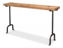 Sarreid 53003 - Rift Console, Acacia Wood Top, Iron Legs, 60"W 53003