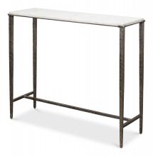 Sarreid 53018 - Banswara Console, White Marble Top, Antique Nickel Frame, 36"W 53018