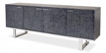 Sarreid 53136 - Bronzini Credenza, 4-Door, Large, Gray, 94"W 53136