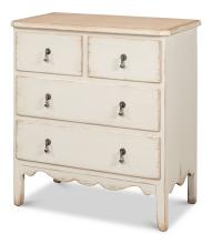 Sarreid 53171 - Swedish Commode, Small, Pine Wood Top, Antique White, 31"W 53171