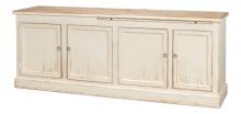 Sarreid 53234 - Lyon Sideboard, Natural Top, Distressed White, 87"W 53234