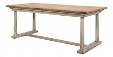 Sarreid 53268 - Amelia Dining Table, Natural Top, Distressed Gray Frame, 82"W 53268