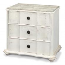 Sarreid 53290 - Courbee Bungalow Nightstand, Gray, Distressed White, 30"W 53290