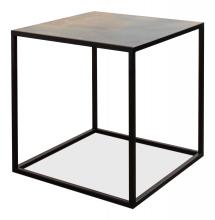 Sarreid 53400 - Como Side Table, Gray Porcelain Top, Matte Black Frame, 24"H 53400