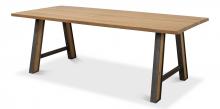 Sarreid 53425 - Missone Dining Table, Driftwood, Gunmetal, 90"W 53425