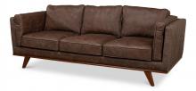 Sarreid 53472 - D'oro Sofa, Antique Brown Leather, Maple Legs, 90"W 53472