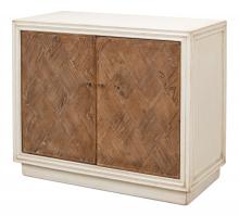 Sarreid 53492-3 - Argyle Sideboard, 2-Door, Antique White, Brown Doors, 37"W 53492-3