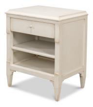 Sarreid 53496-3 - Landry Side Table, Antique White, 28"H 53496-3