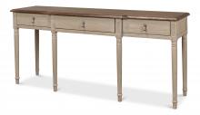 Sarreid 53502 - Asher Console, Barn Gray, Brown Top, 67"W 53502