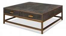 Sarreid 53552-1 - Gideon Coffee Table, Antique Gray, Gold, 48"W 53552-1