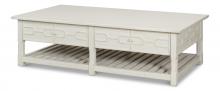 Sarreid 53615-3 - Isla Coffee Table, Antique White, 67"W 53615-3