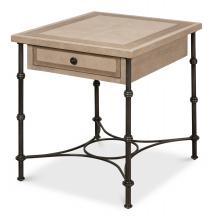 Sarreid 53626-I - Chisholm Equestrian Side Table, Barn Gray Top, Black Frame, 25.5"H 53626-I