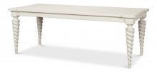 Sarreid 53676-3 - Teagan Dining Table, Antique White, 85"W 53676-3