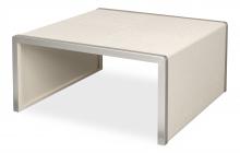 Sarreid 53754 - Textures Cocktail Table, Ivory, 38"W 53754