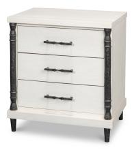 Sarreid 53761 - Elegance Nightstand, White, Cast Iron, 26"W 53761