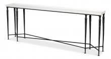 Sarreid 53764 - Nathanial Elegance Console, Large, Off-White Top, Antique Black Base, 80"W 53764