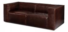 Sarreid 53790 - Harland Sofa, Dark Brown Leather, 81"W 53790