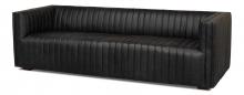 Sarreid 53795 - Everett Sofa, Black Leather, 96"W 53795