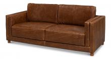 Sarreid 53796 - Vaughn Sofa, Brown Leather, 78"W 53796