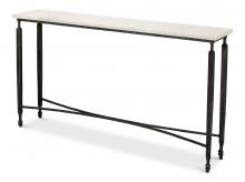 Sarreid 53804 - Mykos Console, White Marble Top, Iron Base, 61"W 53804