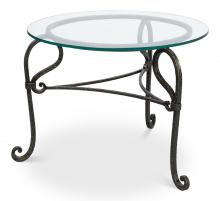 Sarreid 53813 - Cerise Side Table, Clear Glass Top, Iron Base, 25"H 53813