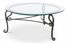 Sarreid 53814 - Cerise Coffee Table, Clear Glass Top, Iron Base, 42"W 53814