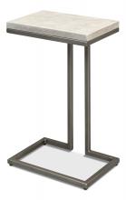 Sarreid 53831 - Ponie End Table, Gray Wash Top, Gunmetal Base, 15.5"W 53831