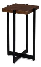 Sarreid 53836 - Profile End Table, Square, Brown Top, Black Base, 14"W 53836