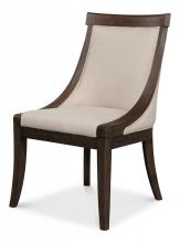 Sarreid 53847 - Lucas Side Chair, Beige Linen, Dark Wood Frame, 19"H 53847