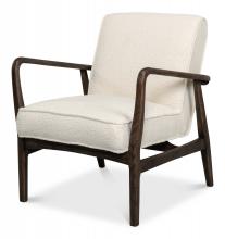 Sarreid 53854 - Ryder Lounge Chair, Ivory, Ash Wood, 31"H 53854