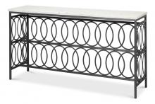 Sarreid 53872 - Olympia Console, White Marble Top, Gray Base, 60"W 53872