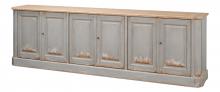 Sarreid 53877 - Karlsson Sideboard, Natural Top, Distressed Gray, 119"W 53877