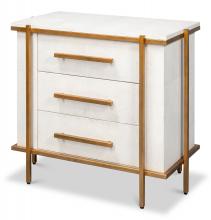 Sarreid 53892 - Blakely Nightstand, White, Gold, 34"W 53892