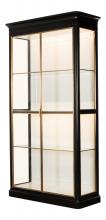 Sarreid 57-61 - Fenwick Etagere, Black, Clear Glass, 48"W 57-61