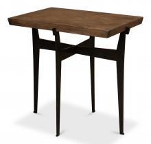 Sarreid 72-267 - Vineyards Cross Side Table, Walnut Top, Iron Frame, 25"H 72-267