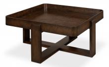 Sarreid 73-194-3 - Grand Traytop Cocktail Table, Burnt Brown, 40"W 73-194-3