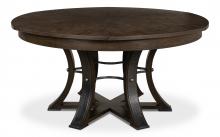 Sarreid 78-154-2 - Tower Jupe Dining Table, Large, Dark Oak, Textured Iron, 64"W 78-154-2