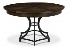 Sarreid 78-155-2 - Sunset Jupe Dining Table, Dark Oak, Textured Iron, 54"W 78-155-2