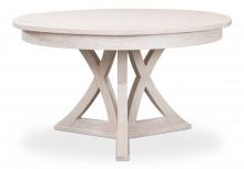 Sarreid 78-176-6 - Casual Jupe Dining Table, Medium, Distressed White, 54"W 78-176-6