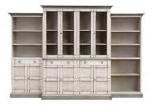 Sarreid R240A14T15 - Paramount Display Cabinet, Distressed White, 121"W R240A14T15