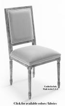 Sarreid U020-04F12 - Square Back Dining Chair, Charcoal, Gray Frame, 40"H U020-04F12