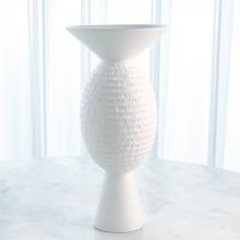 Global Views Company 1.10814 - Wide Chiseled Orb Vase - Matte White