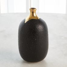 Global Views Company 3.31641 - Dipped Golden Crackle/Black Cylinder Vase - Small