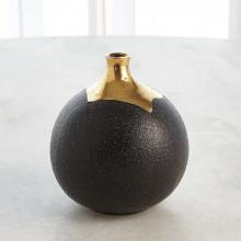 Global Views Company 3.31643 - Dipped Golden Crackle/Black Sphere Vase - Small