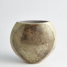 Global Views Company 7.10423 - Golden Raku Flat Round Vase