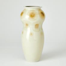 Global Views Company 7.10588 - Spots Vase - White with Taupe Spots