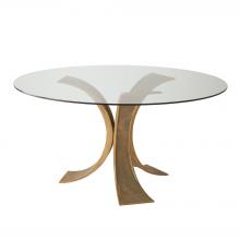 Global Views Company 7.80561 - Lotus Dining Table with 48" Glass Top - Antique Gold/Bronze